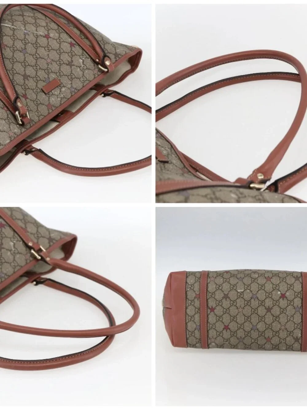GUCCI GG Supreme Tote Bag PVC Beige Gold - Picture 16 of 16